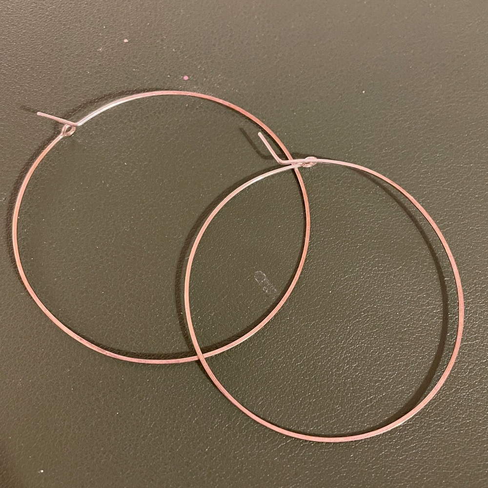 Large thin sterling silver hoop earrings